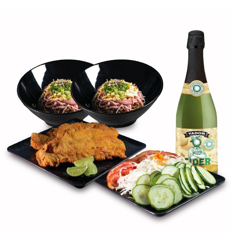 Cena Pescado Empanado con Sidra