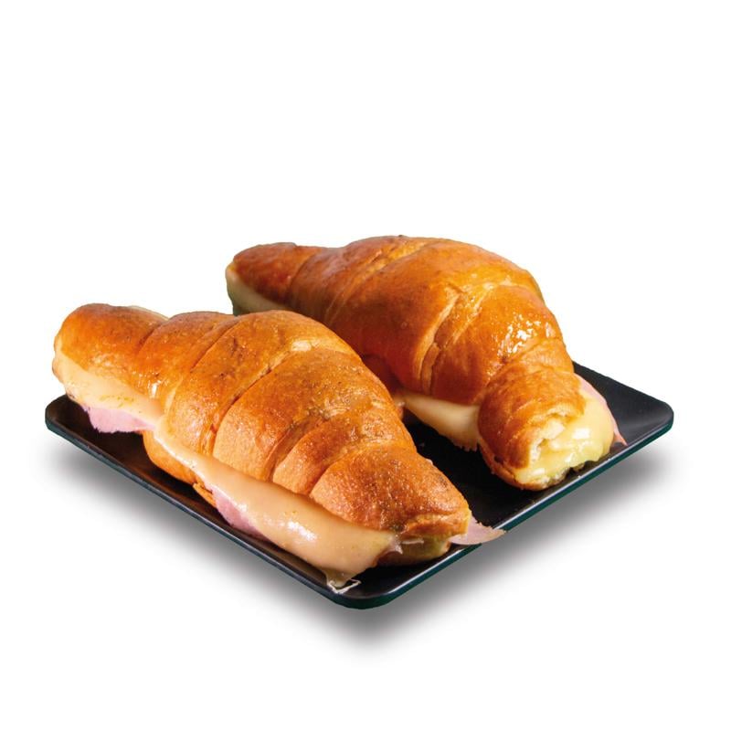 Croissant de jamón y queso (2) + vianda frita